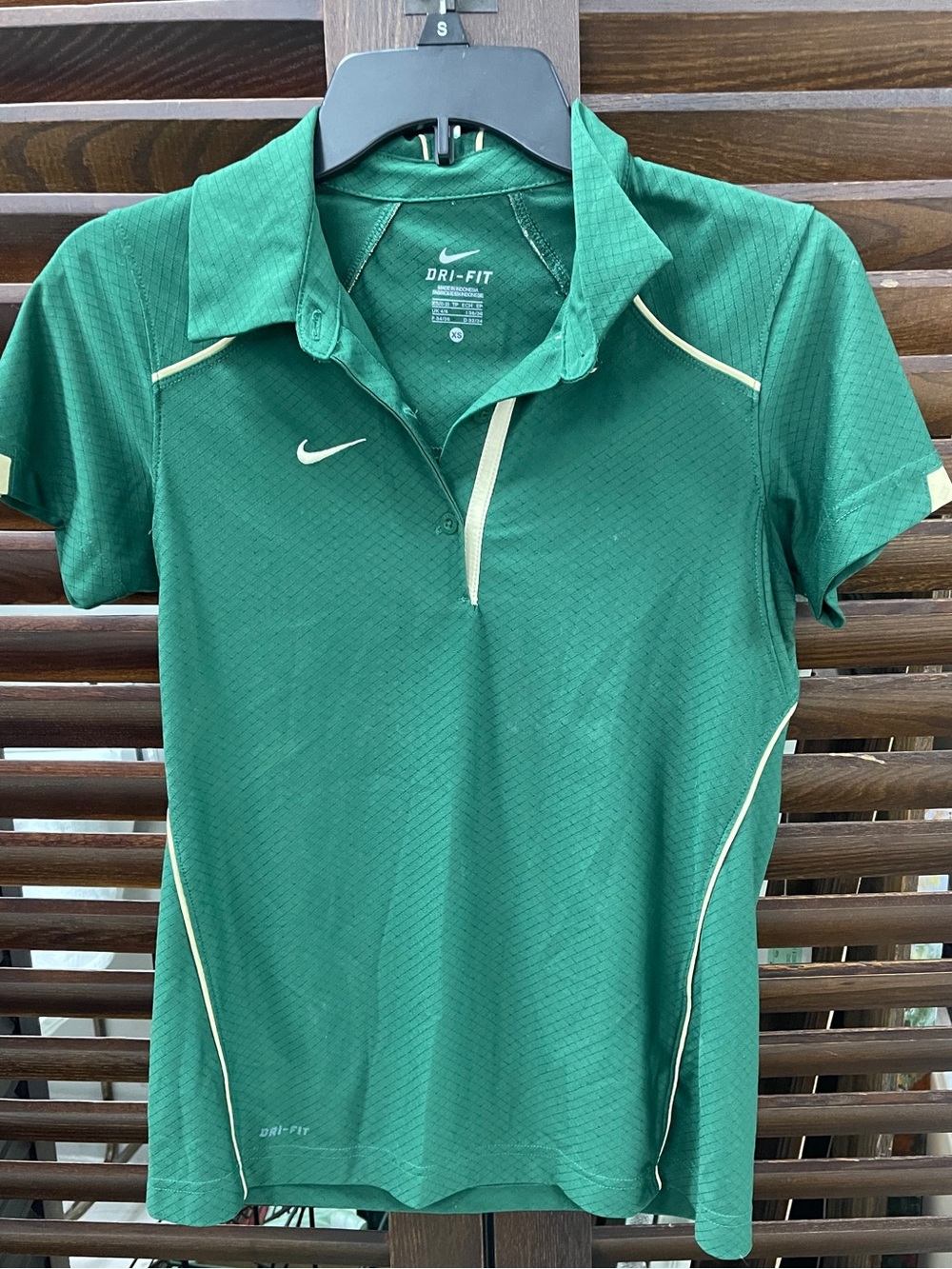 Nike Women's Green Dri-FIT Polo with Cream Trim